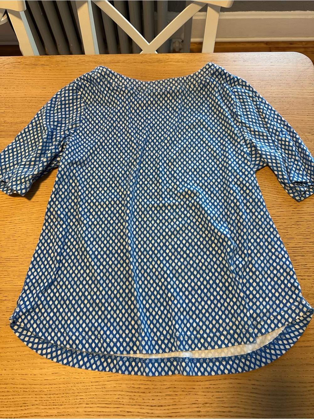 croft & barrow Blue and White Patterned Scoopneck Tunic